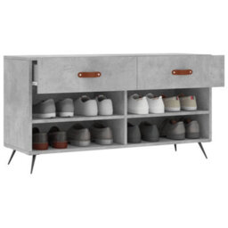 Berkfield Industrial Shoe Bench Concrete Grey 102X35X55 Cm Engineered Wood - thumbnail 4