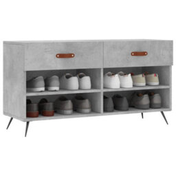 Berkfield Industrial Shoe Bench Concrete Grey 102X35X55 Cm Engineered Wood - thumbnail 3