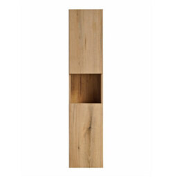 Heze Furniture Dove Bathroom Vanity Cabinets Set With Round Worktop Basin 60Cm And Tall Cabinet 2Dt  In Evoke Oak - thumbnail 4
