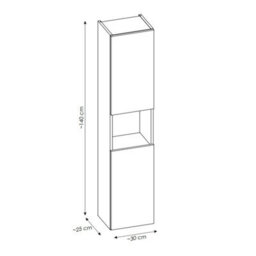 Heze Furniture Dove Bathroom Vanity Cabinets Set With Round Worktop Basin 60Cm And Tall Cabinet 2Dt  In Evoke Oak - thumbnail 9
