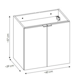 Heze Furniture Dove Bathroom Vanity Cabinets Set With Round Worktop Basin 60Cm And Tall Cabinet 2Dt  In Evoke Oak - thumbnail 8