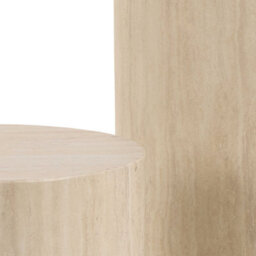 Wyld Haus Lille Beige Travertine-Effect Round Pedestal Set (2 Pcs) - thumbnail 5