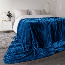 Ameha Fleece Plain Blanket, Lightweight & Reversible Throw For Travel, Bed & Sofa Blanket, Teal King 200X240Cm - thumbnail 3