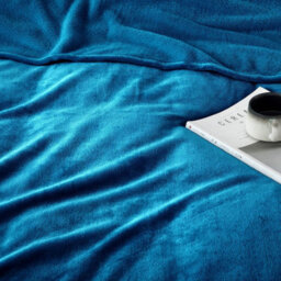 Ameha Fleece Plain Blanket, Lightweight & Reversible Throw For Travel, Bed & Sofa Blanket, Teal King 200X240Cm - thumbnail 6