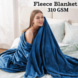 Ameha Fleece Plain Blanket, Lightweight & Reversible Throw For Travel, Bed & Sofa Blanket, Teal King 200X240Cm