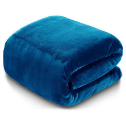 Ameha Fleece Plain Blanket, Lightweight & Reversible Throw For Travel, Bed & Sofa Blanket, Teal King 200X240Cm - thumbnail 8