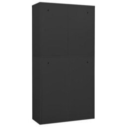 Vidaxl Office Cabinet Anthracite 90X40X180 Cm Steel And Tempered Glass - thumbnail 5