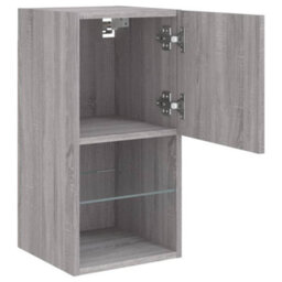 Berkfield Tv Cabinet With Led Lights Grey Sonoma 30.5X30X60 Cm - thumbnail 8