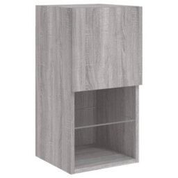 Berkfield Tv Cabinet With Led Lights Grey Sonoma 30.5X30X60 Cm - thumbnail 7