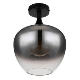Luminosa Lighting Luminosa Maxy Globe Ceiling Light Matt Black Smoke Glass Shade 1X E27 - thumbnail 2