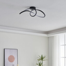 Eglo Calarossa-Z Smart Control Aluminium And Steel Led Rgb Modern Ceiling Light, Black - thumbnail 2