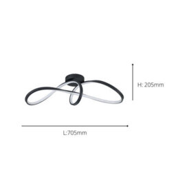 Eglo Calarossa-Z Smart Control Aluminium And Steel Led Rgb Modern Ceiling Light, Black - thumbnail 6