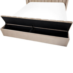 Beliani Bed With Storage Bench Velvet Noyers 180 X 200 Cm (Eu Super King) Beige - thumbnail 8