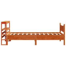 Berkfield Bed Frame With Headboard Wax Brown 75X190 Cm Small Single Solid Wood Pine - thumbnail 7
