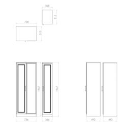 Ready Assembled Contemporary Dark Oak Effect Tall Triple Wardrobe (H)1970mm (W)1110mm (D)530mm - thumbnail 3