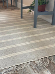 Second Nature Online Varca Grey Rug Striped Design Cotton And Jute Yarn / 90 Cm X 150 Cm - thumbnail 8