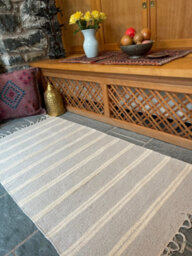 Second Nature Online Varca Grey Rug Striped Design Cotton And Jute Yarn / 90 Cm X 150 Cm - thumbnail 5