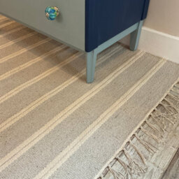 Second Nature Online Varca Grey Rug Striped Design Cotton And Jute Yarn / 90 Cm X 150 Cm - thumbnail 1