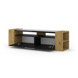 Arte Livia Tv Cabinet 160Cm Oak Artisan - Warm Wooden Media Unit With Pull-Down Door And Shelves For Cosy Living Rooms - thumbnail 2