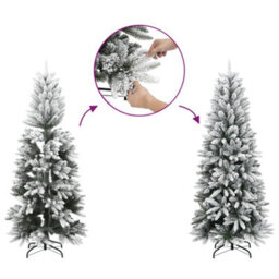 Berkfield Artificial Slim Christmas Tree With Flocked Snow 180 Cm Pvc&pe - thumbnail 3