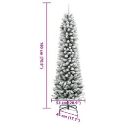 Berkfield Artificial Slim Christmas Tree With Flocked Snow 180 Cm Pvc&pe - thumbnail 8