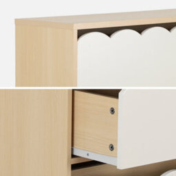 Sweeek - White Wood-Effect Children's Chest Of Drawers 3 Drawers Pinewood Legs - 80 X 30 X 79 Cm - Azur - thumbnail 4