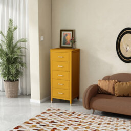 Palazzi 5 Drawer Narrow Chest Of Drawers Mustard - thumbnail 1