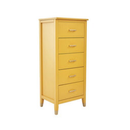 Palazzi 5 Drawer Narrow Chest Of Drawers Mustard - thumbnail 4