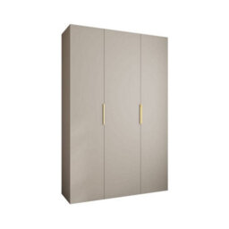 Arte Elegant Cashmere Como Iv Hinged Door Wardrobe H2460mm W1600mm D500mm, Three Doors, Eleven Shelves, Two Hanging Rails, Gold Handles - thumbnail 1