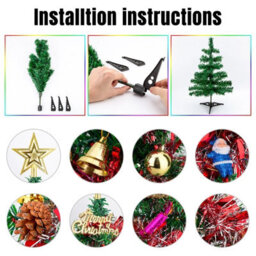 60Cm Mini Pre-Lit Christmas Tree With Led Lights Tabletop Festive Decor - thumbnail 5