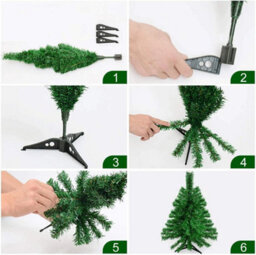60Cm Mini Pre-Lit Christmas Tree With Led Lights Tabletop Festive Decor - thumbnail 6