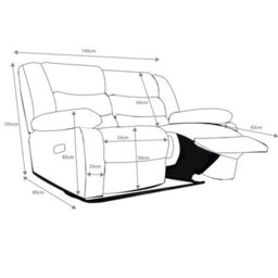 Furnishings For Less UK Venice 3 + 2 Brown Leather Manual Reclining Sofa Suite - thumbnail 4