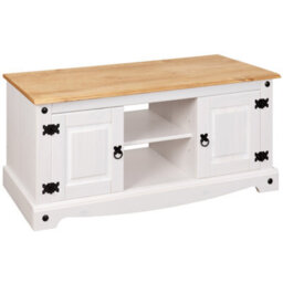 Mews Corona White Tv Stand Flat Screen Entertainment Unit 2 Door - thumbnail 4