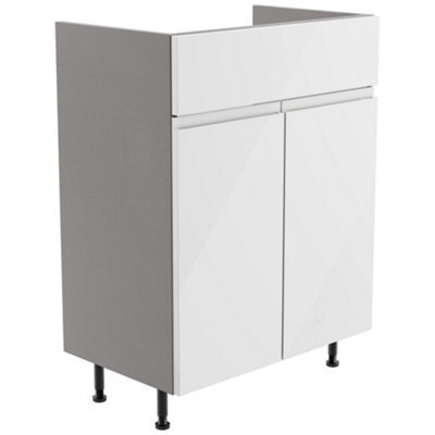 Westport Standard Gloss White Double Freestanding Bathroom Vanity Unit (H) 820mm (W) 595mm - image 1