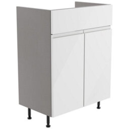 Westport Standard Gloss White Double Freestanding Bathroom Vanity Unit (H) 820mm (W) 595mm - thumbnail 1
