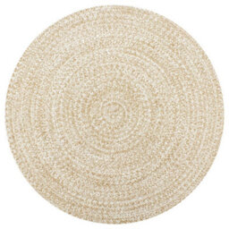 Walplus Handmade Rug Jute White And Natural 120 Cm - thumbnail 1