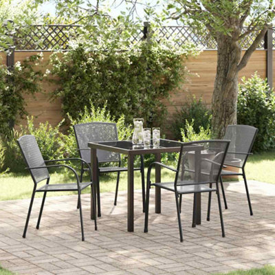 Berkfield Garden Dining Set 5 Pcs Anthracite Steel - image 1