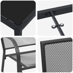 Berkfield Garden Dining Set 5 Pcs Anthracite Steel - thumbnail 9