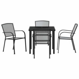 Berkfield Garden Dining Set 5 Pcs Anthracite Steel - thumbnail 7