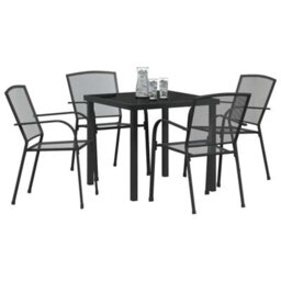 Berkfield Garden Dining Set 5 Pcs Anthracite Steel - thumbnail 3