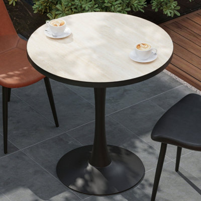 Fativo L 76.5X H 80Cm Kitchen Dining Table Round Marble Dining Table With Waterproof Plywood Laye For 2-3 People - image 1