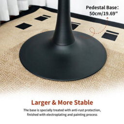 Fativo L 76.5X H 80Cm Kitchen Dining Table Round Marble Dining Table With Waterproof Plywood Laye For 2-3 People - thumbnail 6