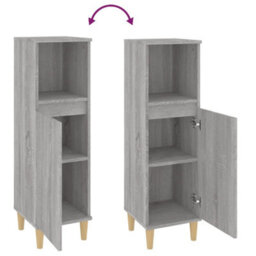Berkfield Bathroom Cabinet Grey Sonoma 30X30X100 Cm Engineered Wood - thumbnail 9