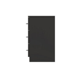 Fwstyle 3 Drawer Bedside Chest Of Drawers Black Gloss Nightstand - thumbnail 8