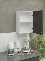 Jd Greta Kitchen Wall Unit 500mm Storage Cabinet With Doors And Shelf 50Cm - Dark Grey Matt - thumbnail 2