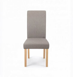 Hallowood Furniture Premium Roll Top Linen Fabric Steel Grey Dining Chairs Set Of 2 With Solid Wooden Legs - thumbnail 3
