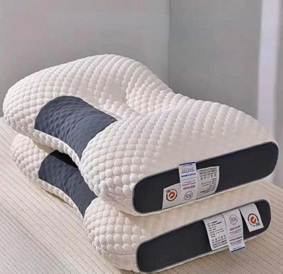 Neck Massage Pillow 2Pcs Helps Sleep And Protects Cervical Spine High Elasticity Washable Pillow Core For Hotel Home - image 1