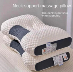 Neck Massage Pillow 2Pcs Helps Sleep And Protects Cervical Spine High Elasticity Washable Pillow Core For Hotel Home - thumbnail 3