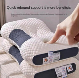 Neck Massage Pillow 2Pcs Helps Sleep And Protects Cervical Spine High Elasticity Washable Pillow Core For Hotel Home - thumbnail 7