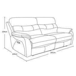 Fletcher Dark Grey Leather Power Reclining Large 2 Seater Sofa With Power Headrests, Usb Charging & Pocket Sprung Seats - thumbnail 2